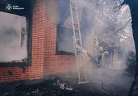 Russian drone attack: a house burns down in Kyiv region due to debris, no injuries