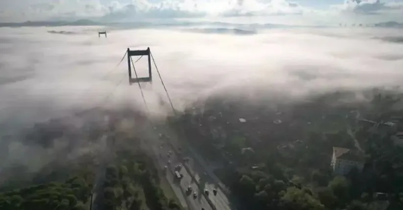 Due to heavy fog in the Bosphorus Strait, ship traffic was suspended