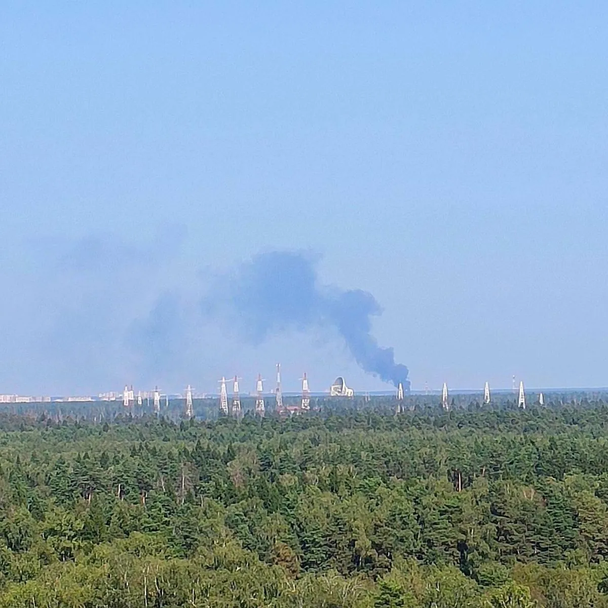 A fire broke out on the territory of a military airfield in Russia