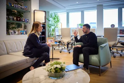 Zelenskyy discusses Ukraine's future EU membership with the President and leaders of political groups in the European Parliament