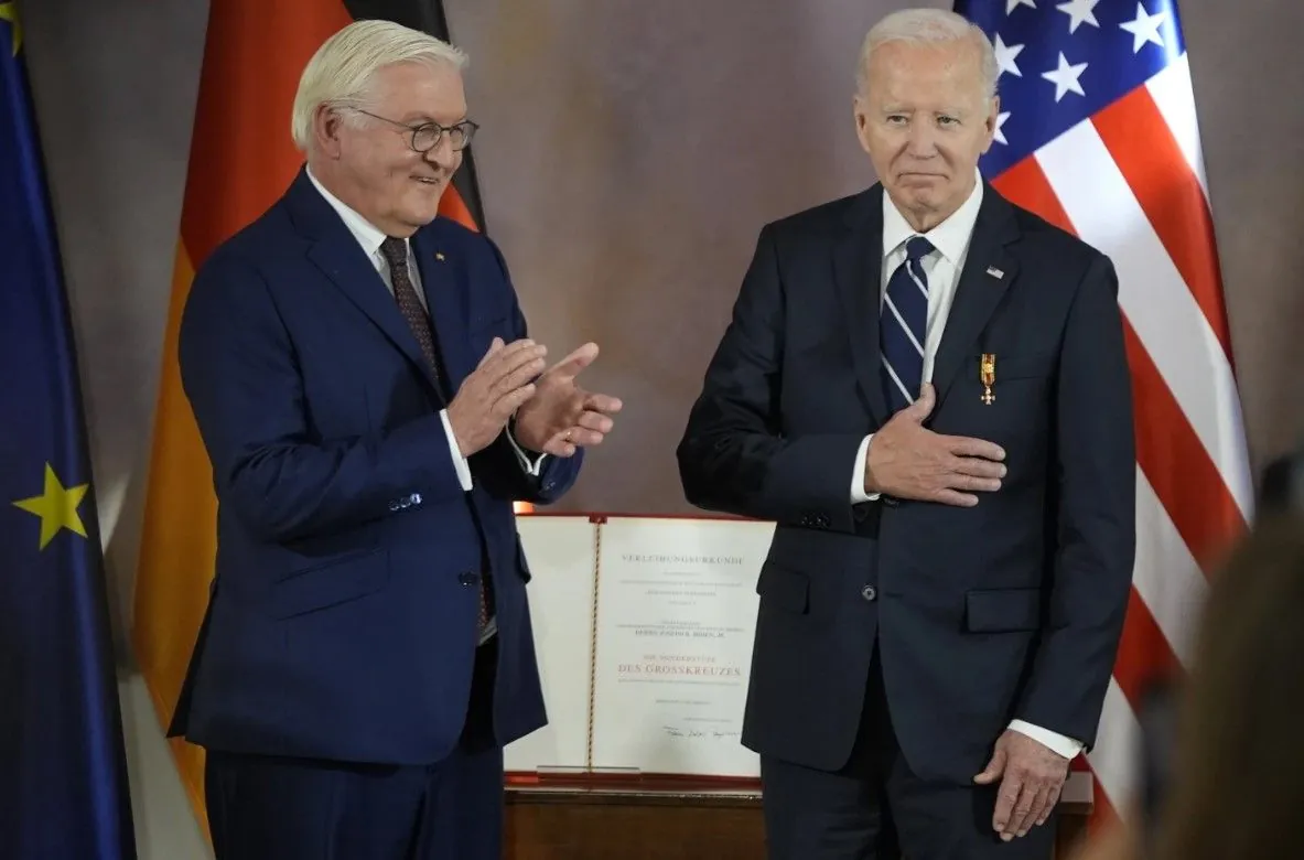 Biden receives Germany's highest honor for restoring transatlantic ties