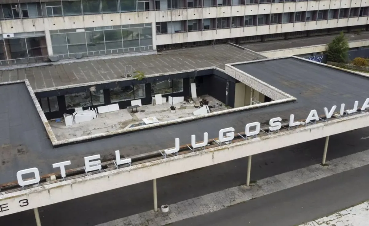 In Belgrade, the Jugoslavija Hotel, a former symbol of luxury and prestige of the collapsed socialist state, is awaiting demolition