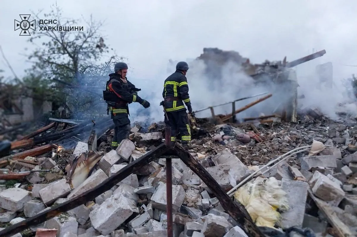 Rescuers remove bodies of two dead from rubble in Kharkiv region - SES