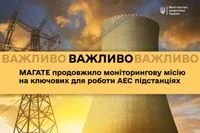 The IAEA continued its monitoring mission at substations key to NPP operation