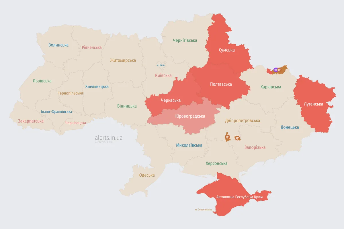 W Czerkasach seria eksplozji na tle ostrzeżeń o ataku wrogich dronów