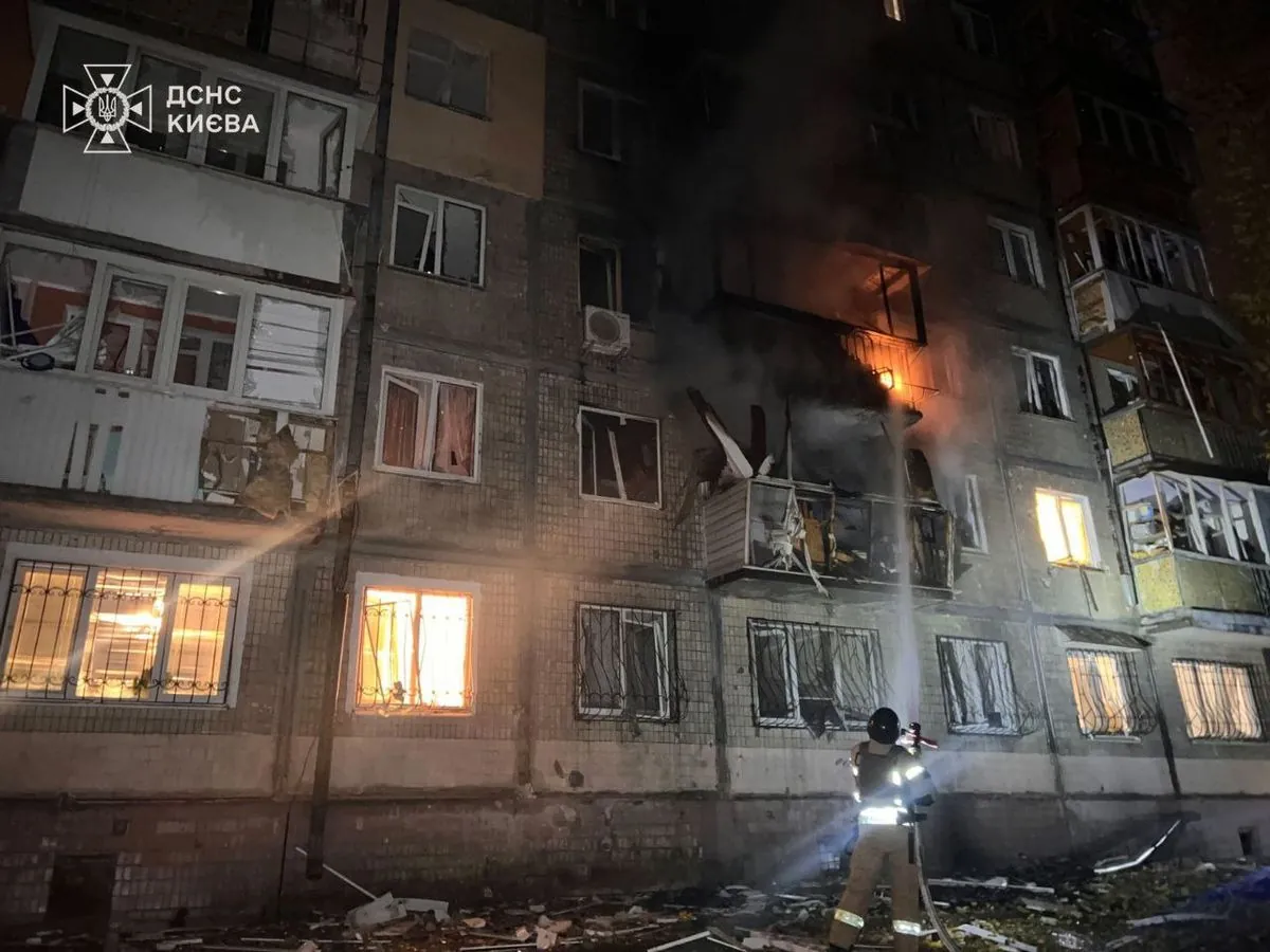 Aftermath of UAV crash in Kyiv: 9 people injured, including a child