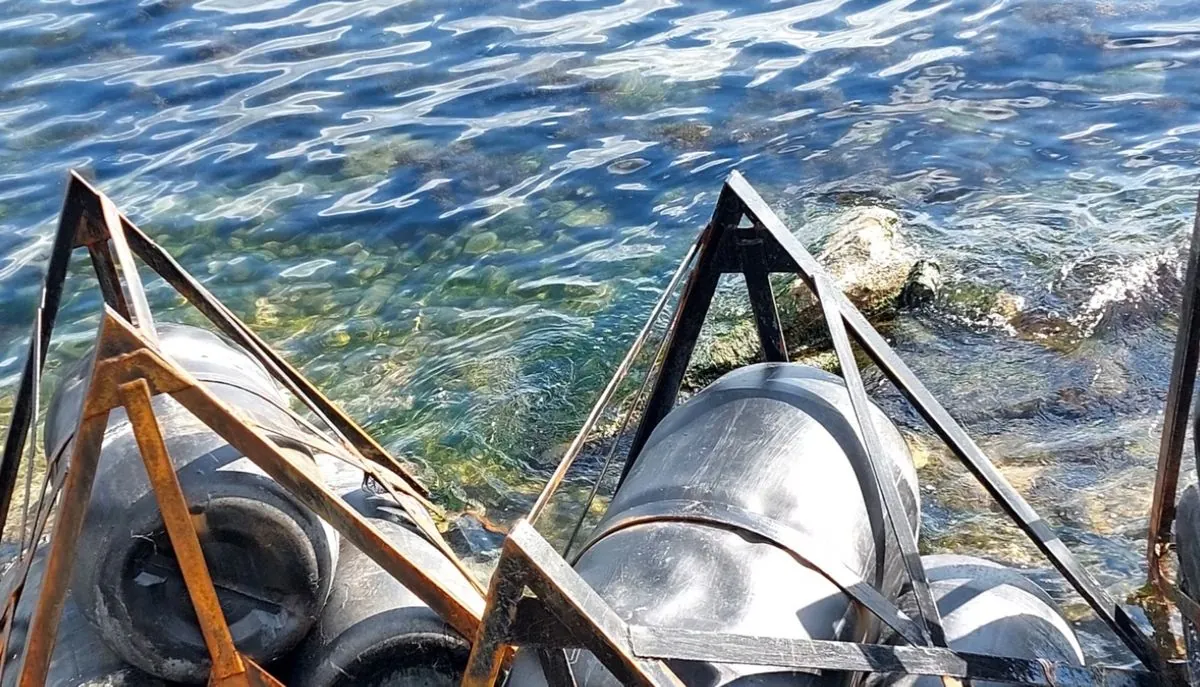 in-the-occupied-crimea-the-sea-current-washed-ashore-elements-of-the-barriers-previously-installed-near-the-kerch-bridge