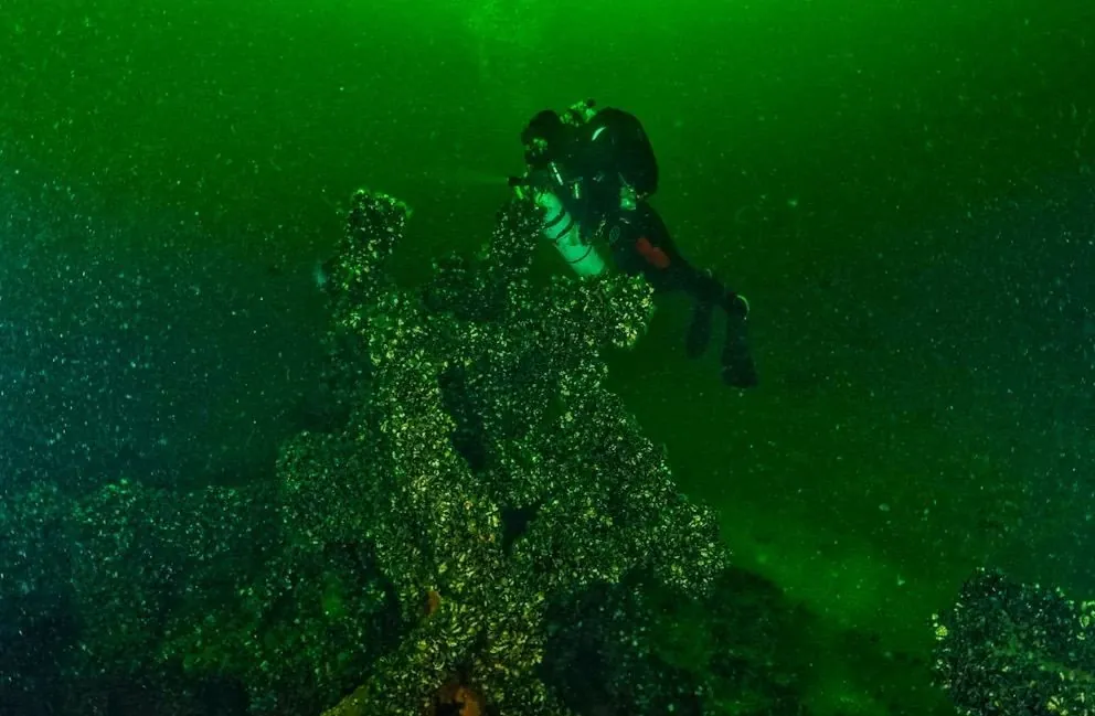 A steamer that sank at the end of World War II was found at the bottom of the Baltic Sea