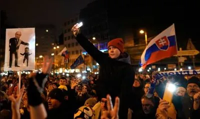 A rally of thousands of opposition politicians was held in the Slovak capital against the Fico government