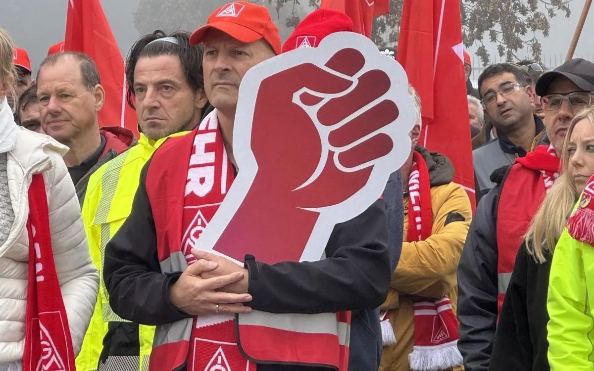 Volkswagen workers protest against layoffs and austerity plans