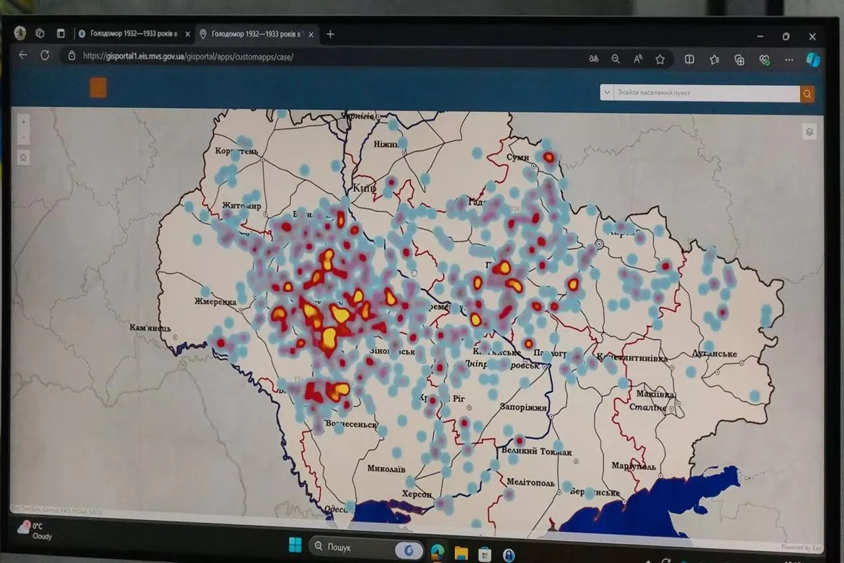 An interactive map of cases of cannibalism during the Holodomor has been created in Ukraine