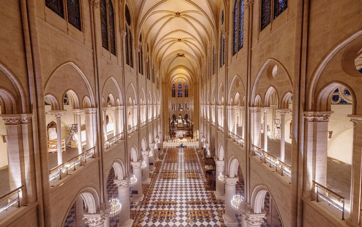 Macron shows restored Notre Dame before official opening