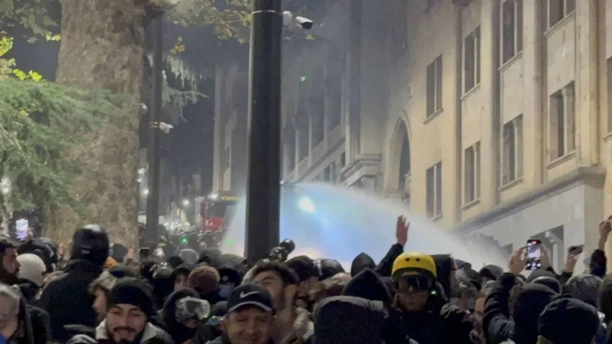 In Tbilisi, the police used water cannons against protesters