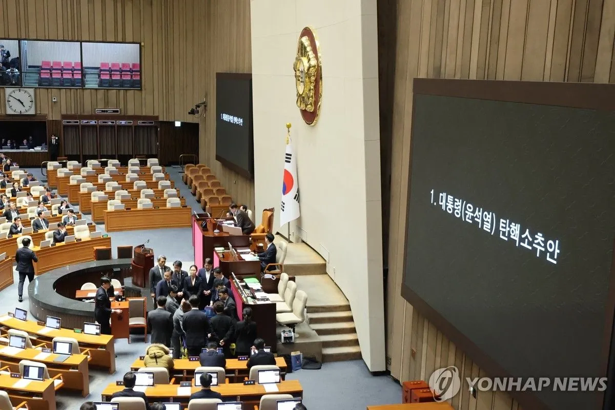 South Korean parliament votes to impeach President Yun Seok-yeol