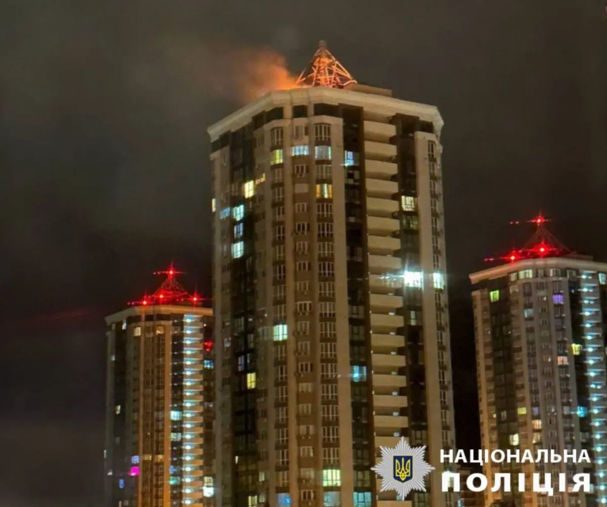 Two high-rise buildings damaged by enemy drone debris in Kyiv region: consequences shown