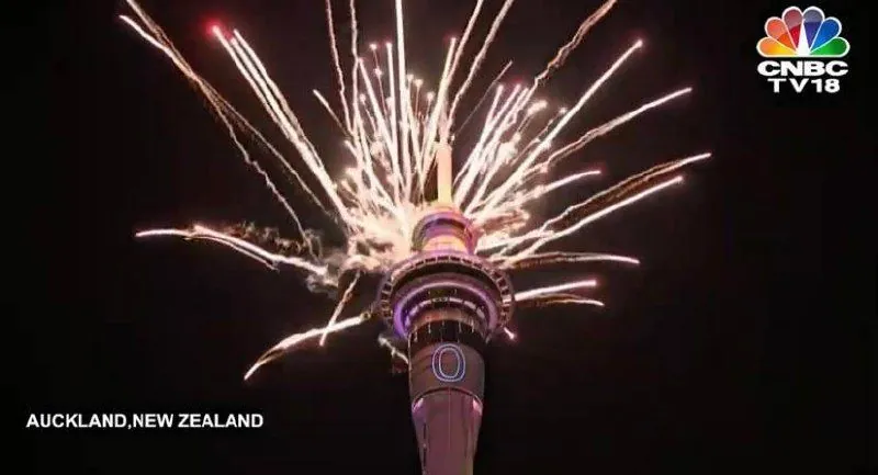 Fireworks in the sky: New Zealand was one of the first to welcome the New Year