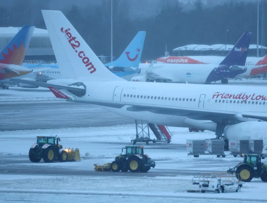 Winter weather forced the cancellation of flights in three European countries