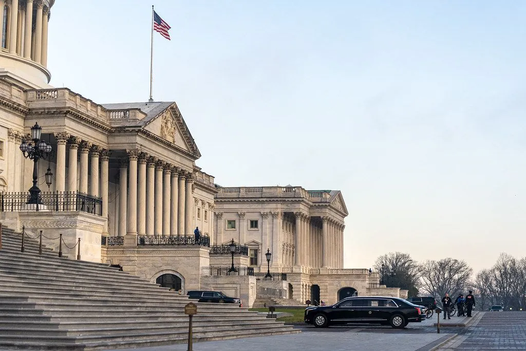 A man who tried to set his car on fire during Trump's visit was detained near the Capitol