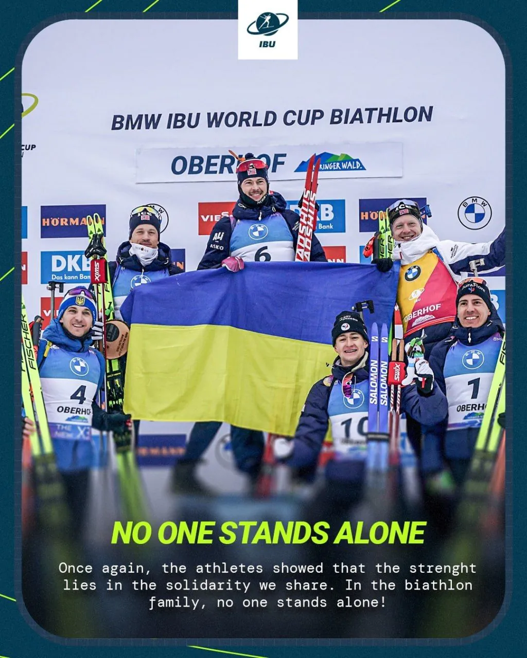 Український біатлоніст двічі підняв прапор на церемонії Кубка світу в Обергофі Український біатлоніст двічі підняв прапор на церемонії Кубка світу в Обергофі