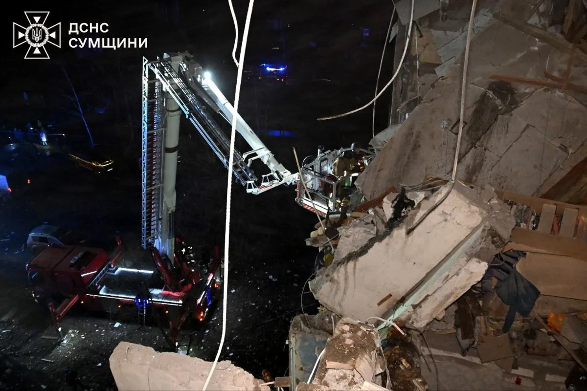 Russian strike on a residential building in Sumy kills 4 people