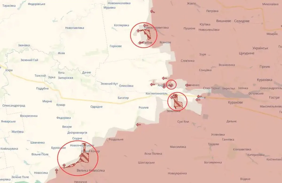 DeepState: оккупанты продвинулись сразу в шести населенных пунктах на востоке Украины DeepState: оккупанты продвинулись сразу в шести населенных пунктах на востоке Украины