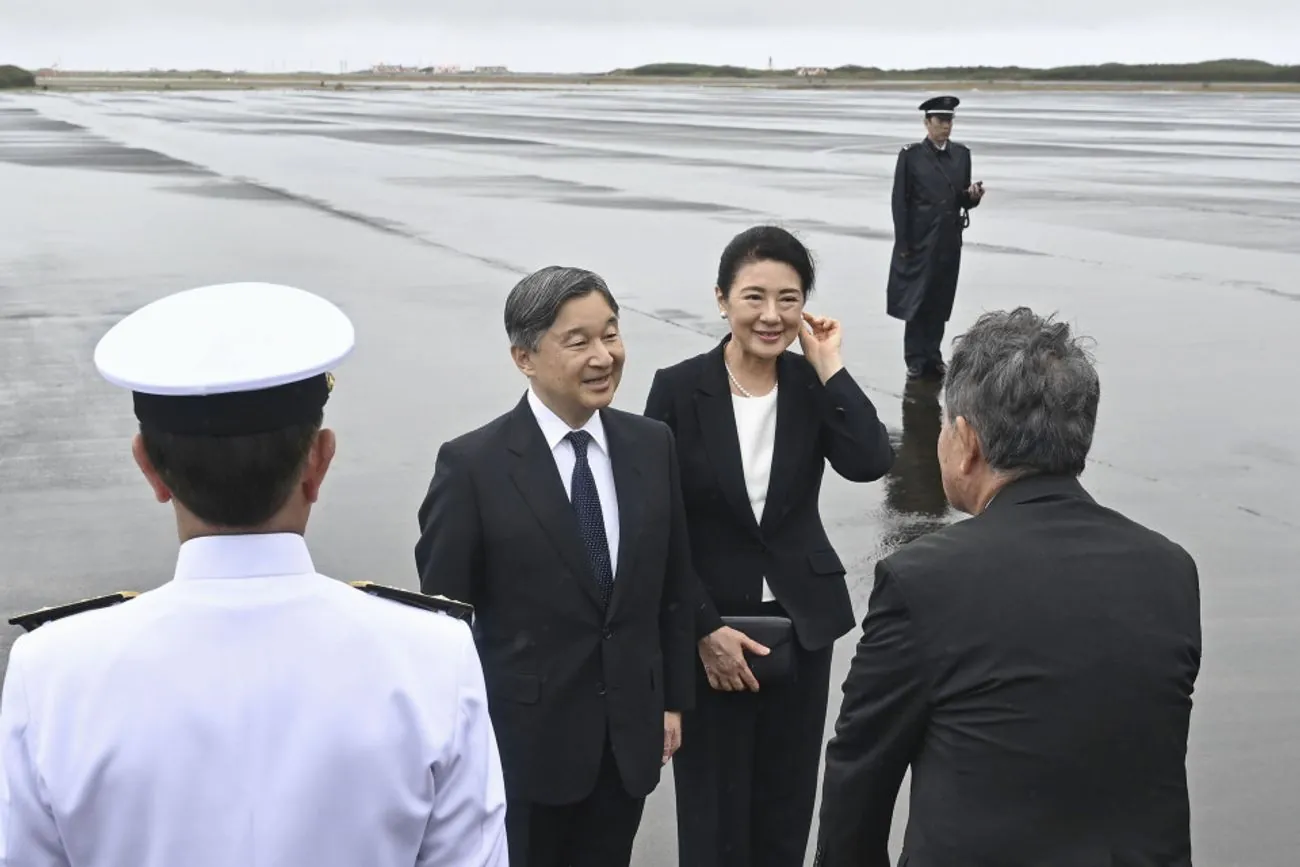 Emperor of Japan visited the World War II battlefield on the island of Iwo Jima Emperor of Japan visited the World War II battlefield on the island of Iwo Jima
