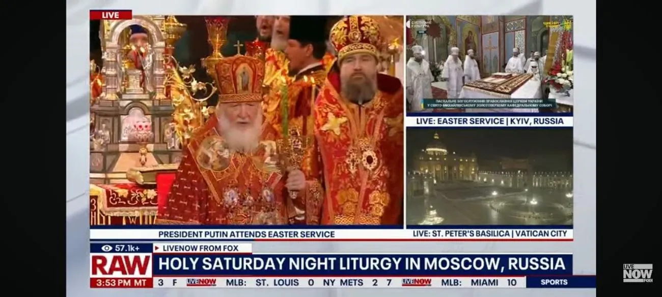 Fox News показував вночі патріарха РПЦ кирила та підписав Київ росією Fox News показував вночі патріарха РПЦ кирила та підписав Київ росією