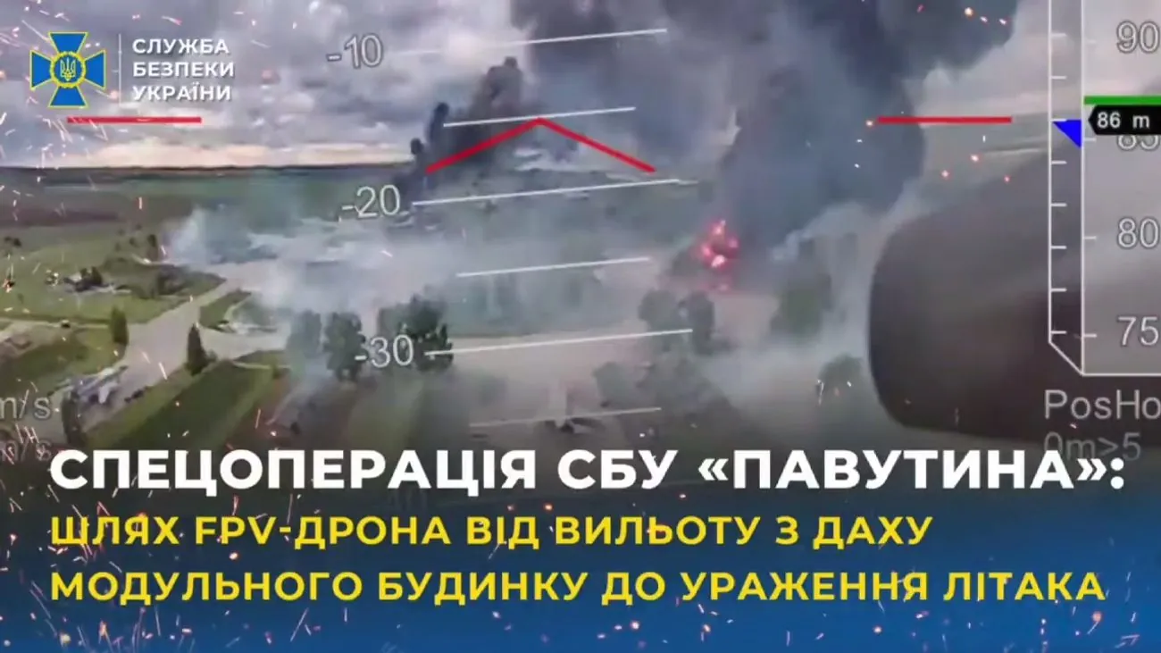 СБУ показала унікальне відео удару FPV-дрона по Ту-22М3 на аеродромі "Бєлая"